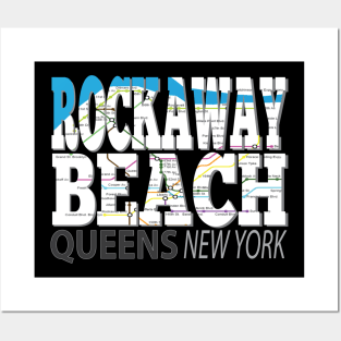 Fun Cool Rockaway Beach Queens New York with Subway Map Posters and Art